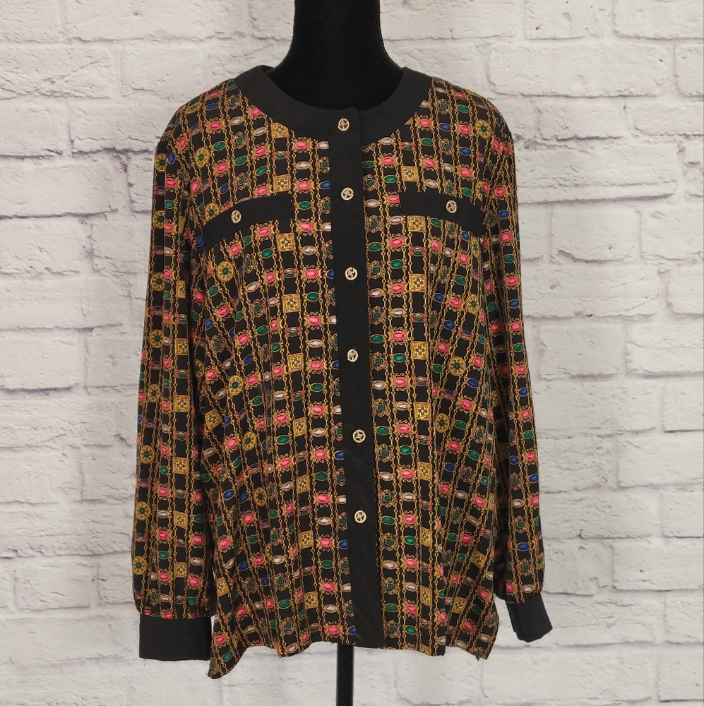 Brownstone Studio Jewel Print Blouse